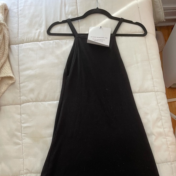 Black Reformation ribbed dress